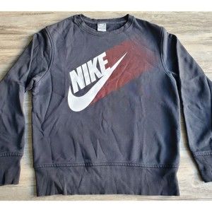 Nike Y2k 2000's Gray Tag Dark Grey Crewneck Sweatshirt Size M spellout vintage